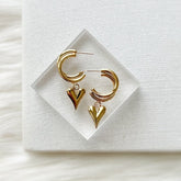 Lovely Heart Drop Earrings - LAST CHANCE!