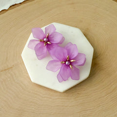 Dahlia Frosted Floral Earrings - 6 COLORS LAST CHANCE!