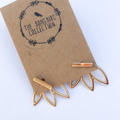 Flower Back Ear Jacket Earrings - LAST CHANCE!