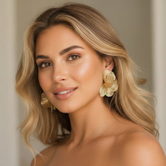 Golden Petal Drops Earrings