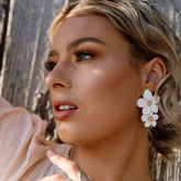 Hibiscus Flower Drop Earrings - LAST CHANCE!