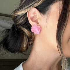 Zinnia Flower Earrings - LAST CHANCE!