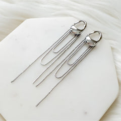 The Silhouette Draped Chain Earrings