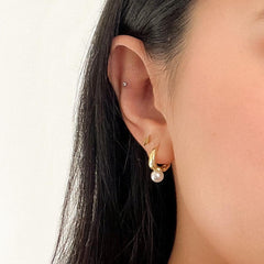 Amara Mini Pearl Huggies - LAST CHANCE