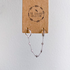 Bebe Bejeweled Chain Link Huggie Earring - LAST CHANCE!