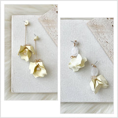 Vanilla Cream Petal Drop Earrings - LAST CHANCE!