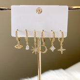 6 Piece Galaxy Huggies Earring Set - LAST CHANCE!