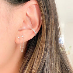 Billie Chain Link Studs - 925 Sterling Silver