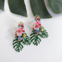 Caribbean Palm Leaf Earrings - 6 Colors LAST CHANCE!