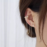 Noelle Star Chained Cuff + Stud Earrings