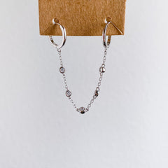 Bebe Bejeweled Chain Link Huggie Earring - LAST CHANCE!