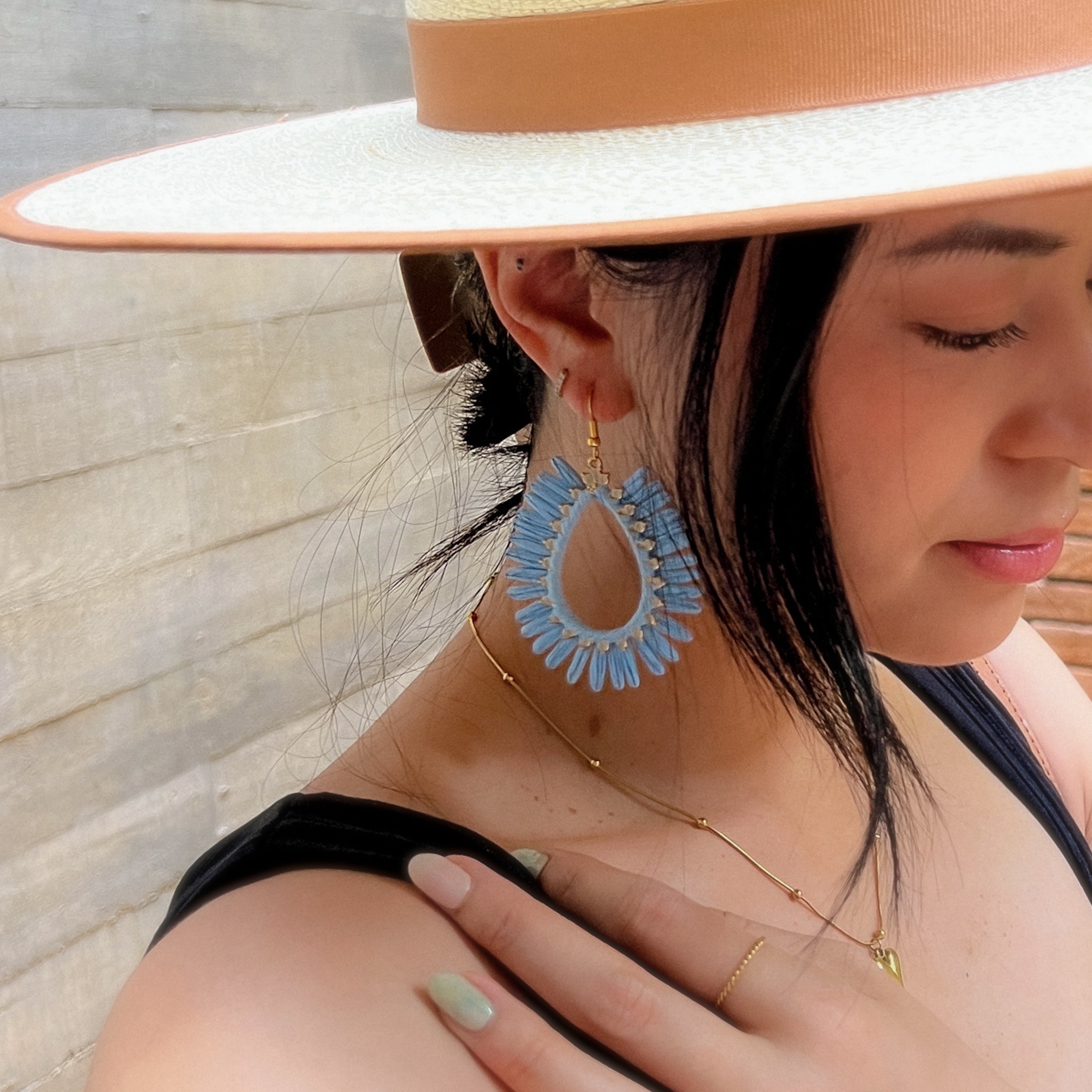 Palmetto Raffia Statement Earrings - 4 COLORS LAST CHANCE!