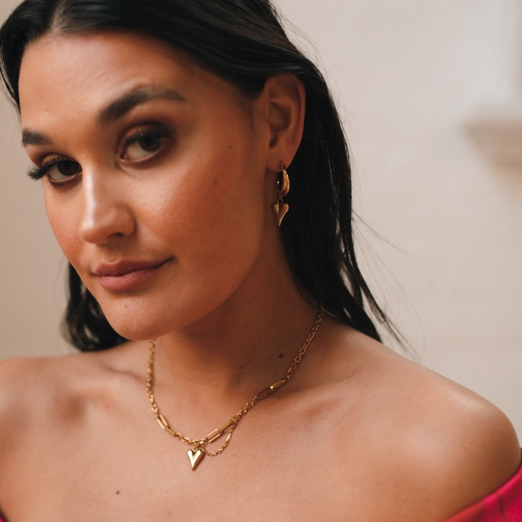 Lovely Heart Drop Earrings - LAST CHANCE!