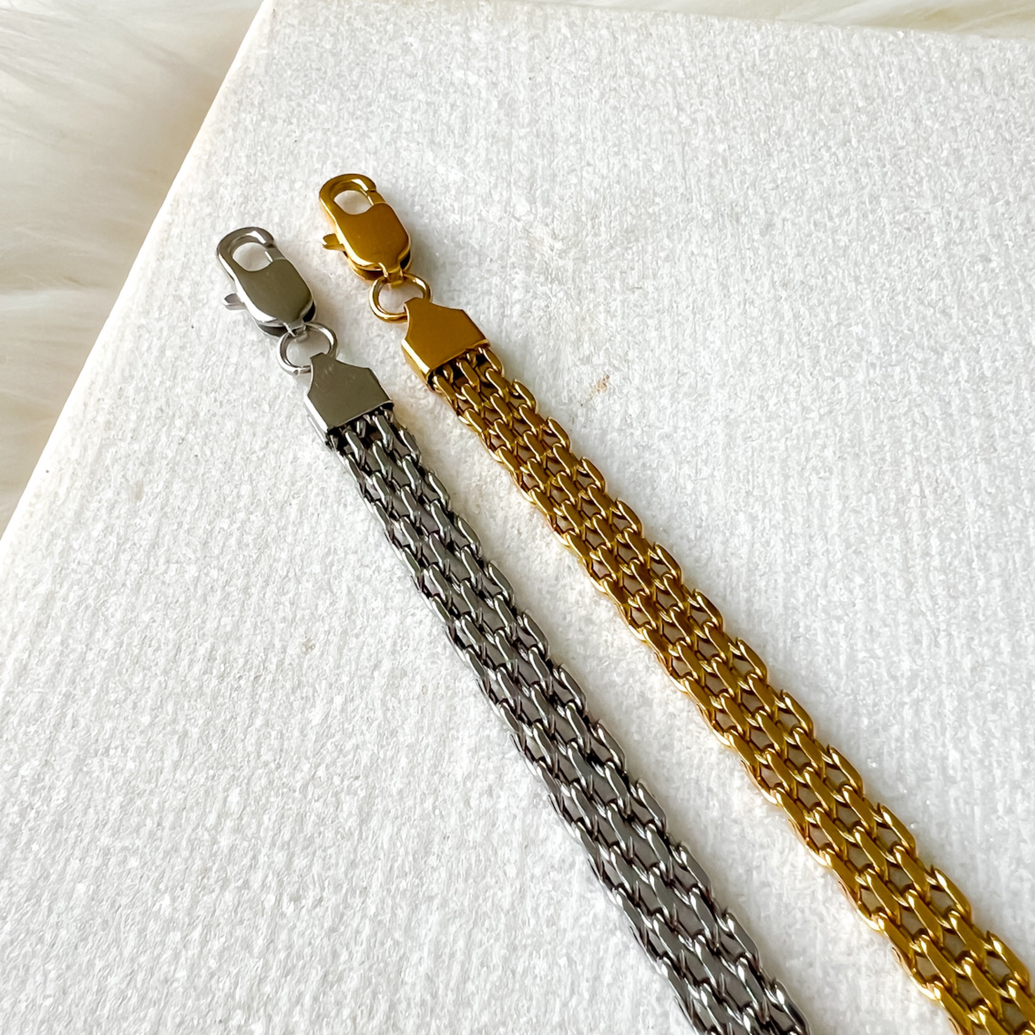 Stacked Stainless Chain Bracelets - 4 Styles