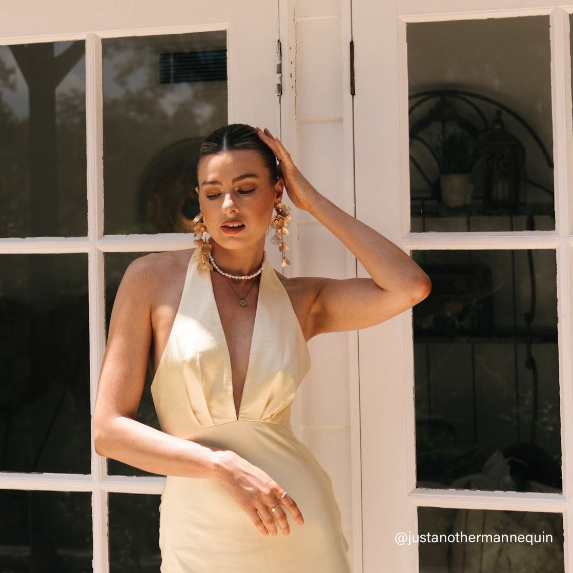 Golden Floral Statement Earrings - LAST CHANCE!