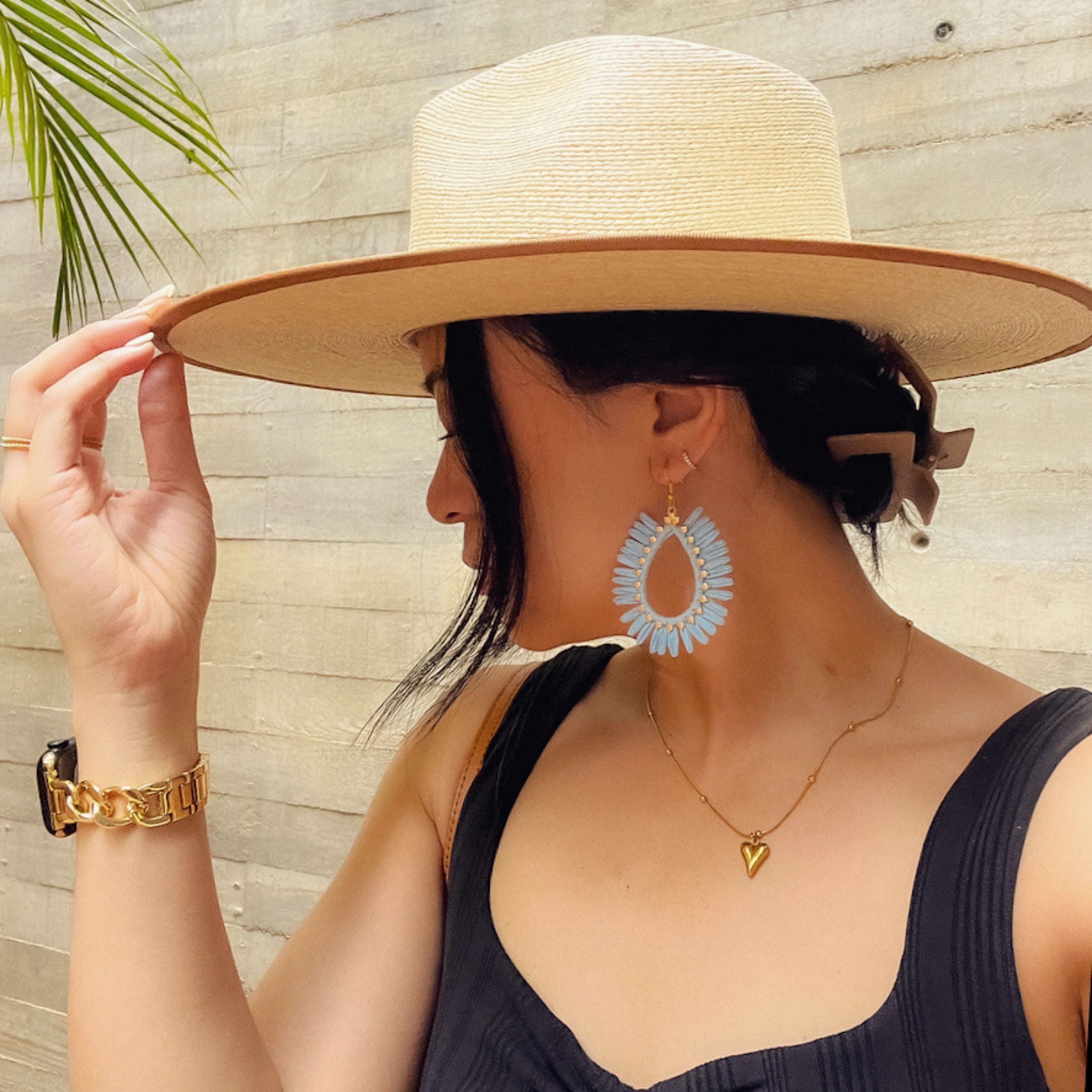 Palmetto Raffia Statement Earrings - 4 COLORS LAST CHANCE!