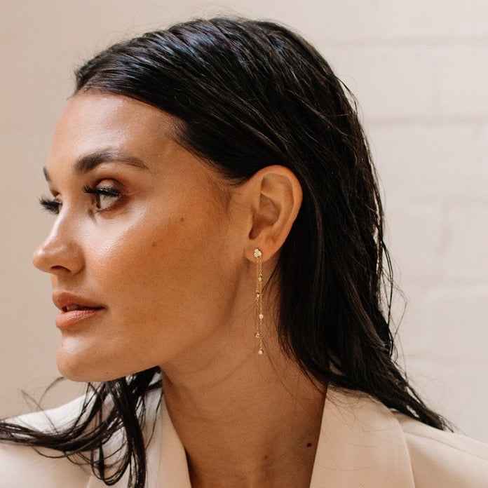 Jolie Bezel Drop Earrings - LAST CHANCE!