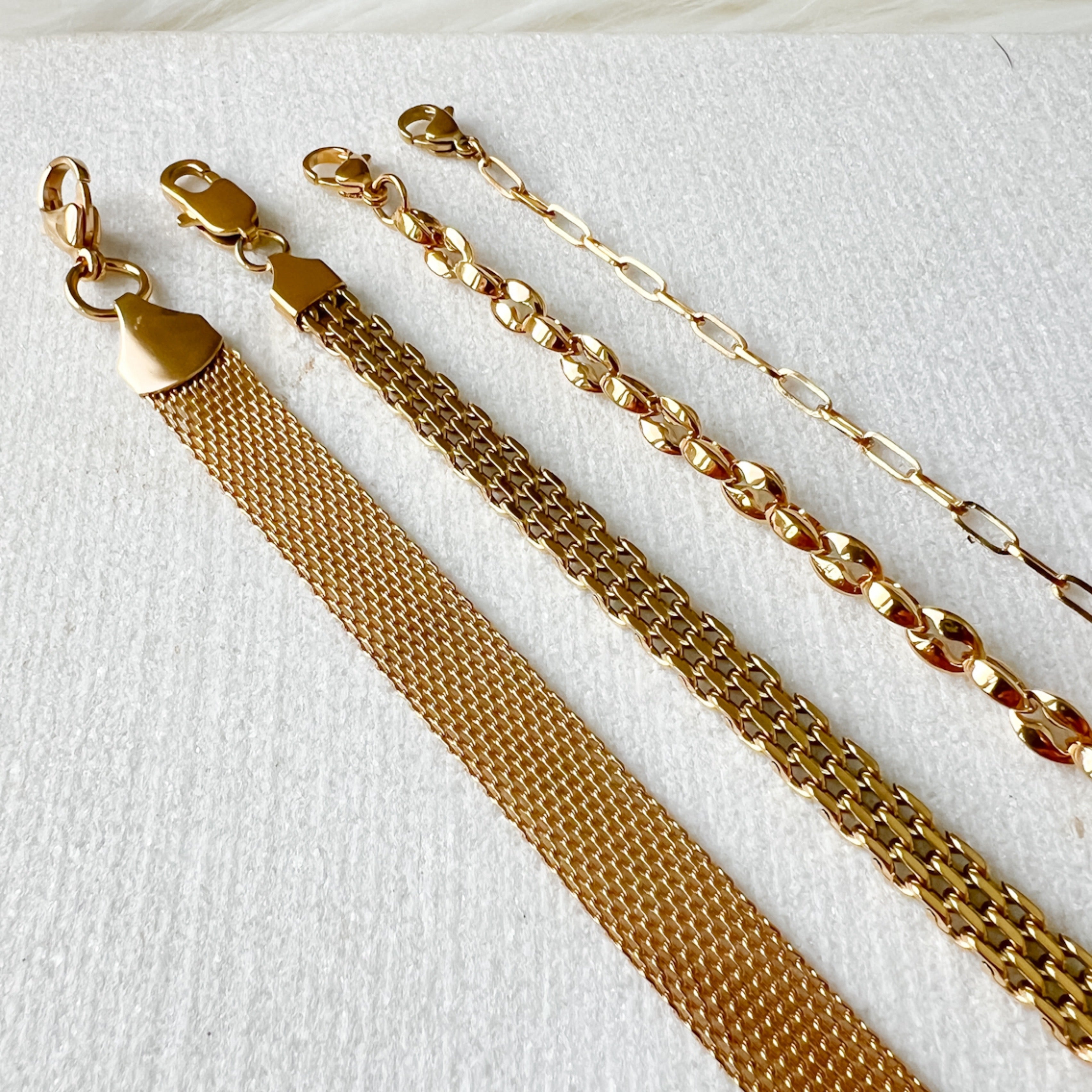 Stacked Stainless Chain Bracelets - 4 Styles