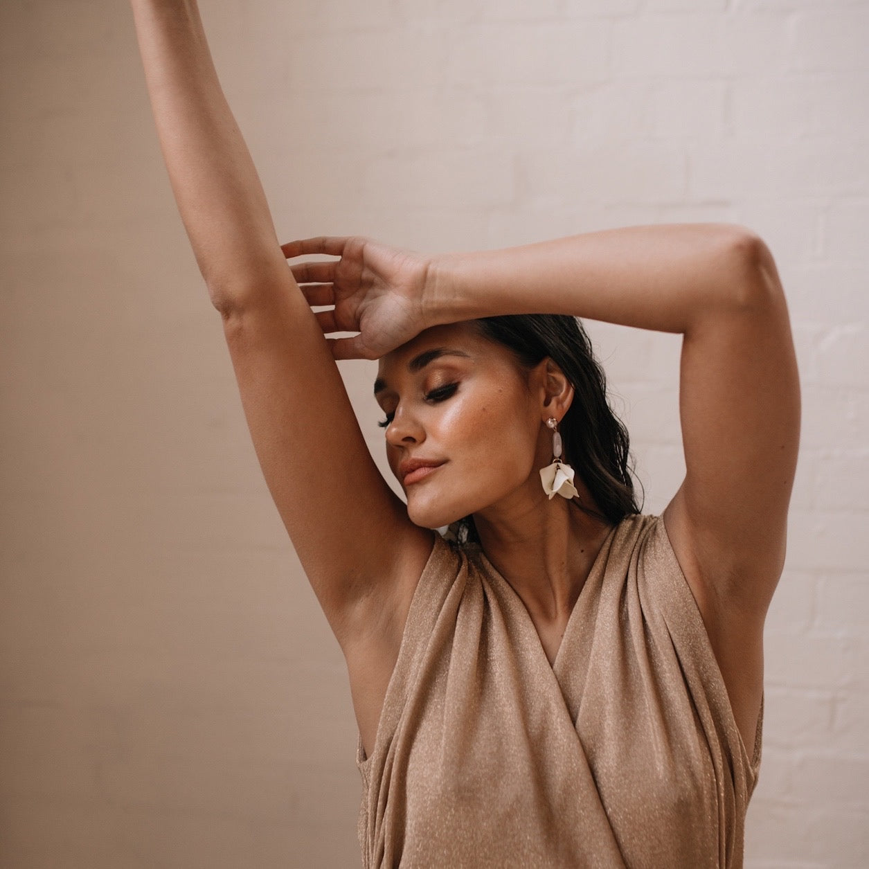 Vanilla Cream Petal Drop Earrings -  LAST CHANCE!