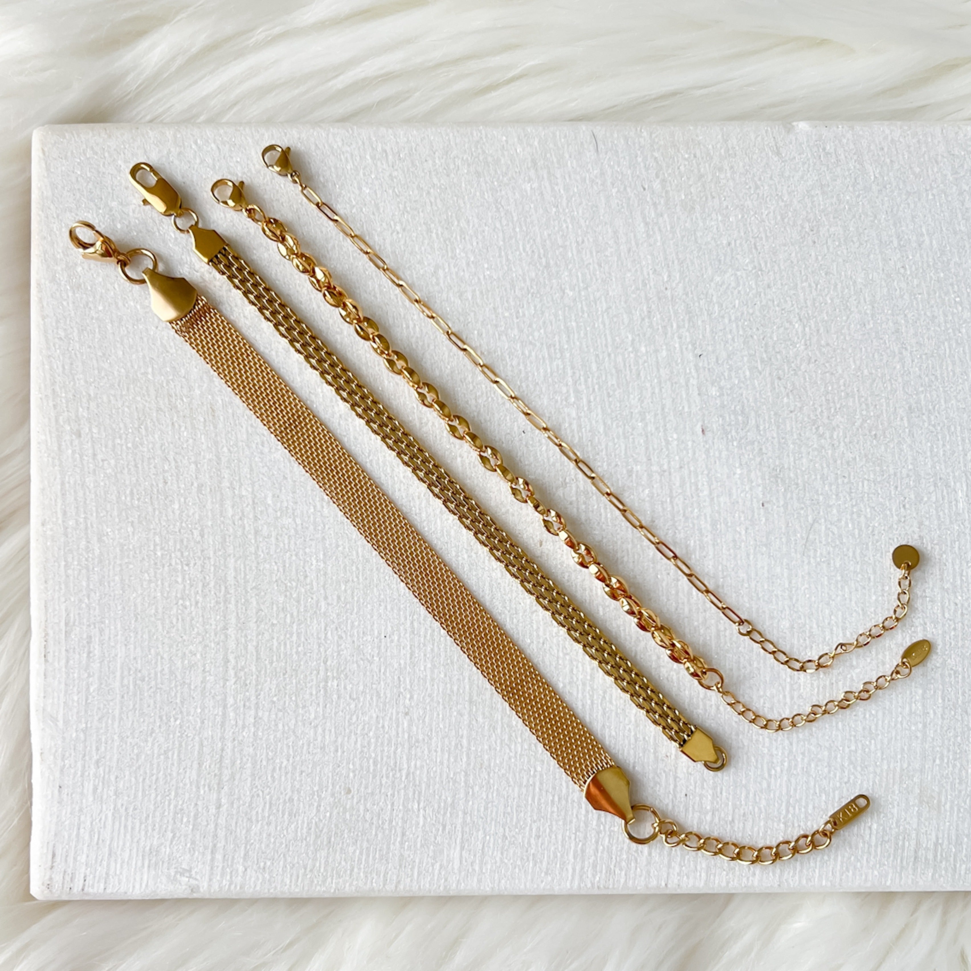 Stacked Stainless Chain Bracelets - 4 Styles