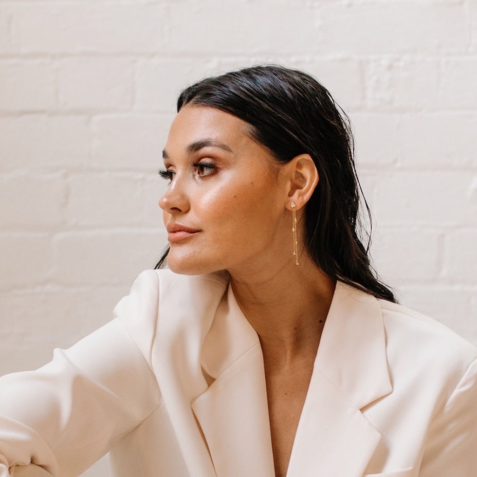 Jolie Bezel Drop Earrings - LAST CHANCE!