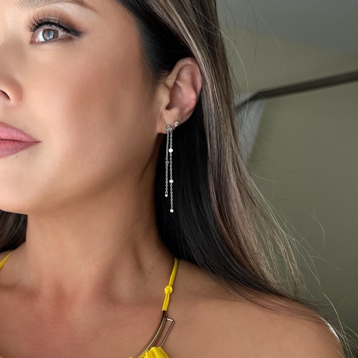 Jolie Bezel Drop Earrings - LAST CHANCE!