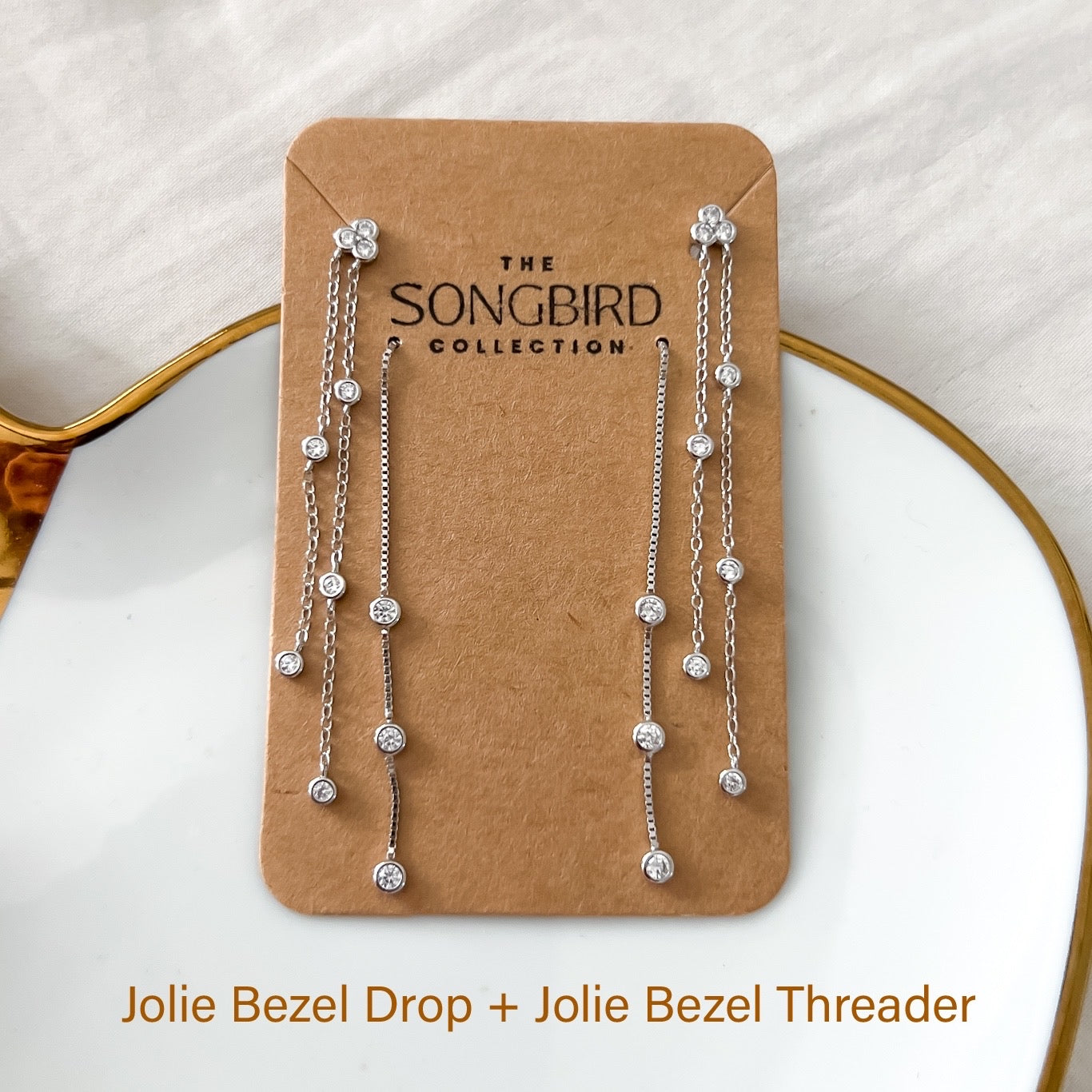Jolie Bezel Drop Earrings - LAST CHANCE!