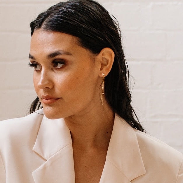 Jolie Bezel Drop Earrings - LAST CHANCE!