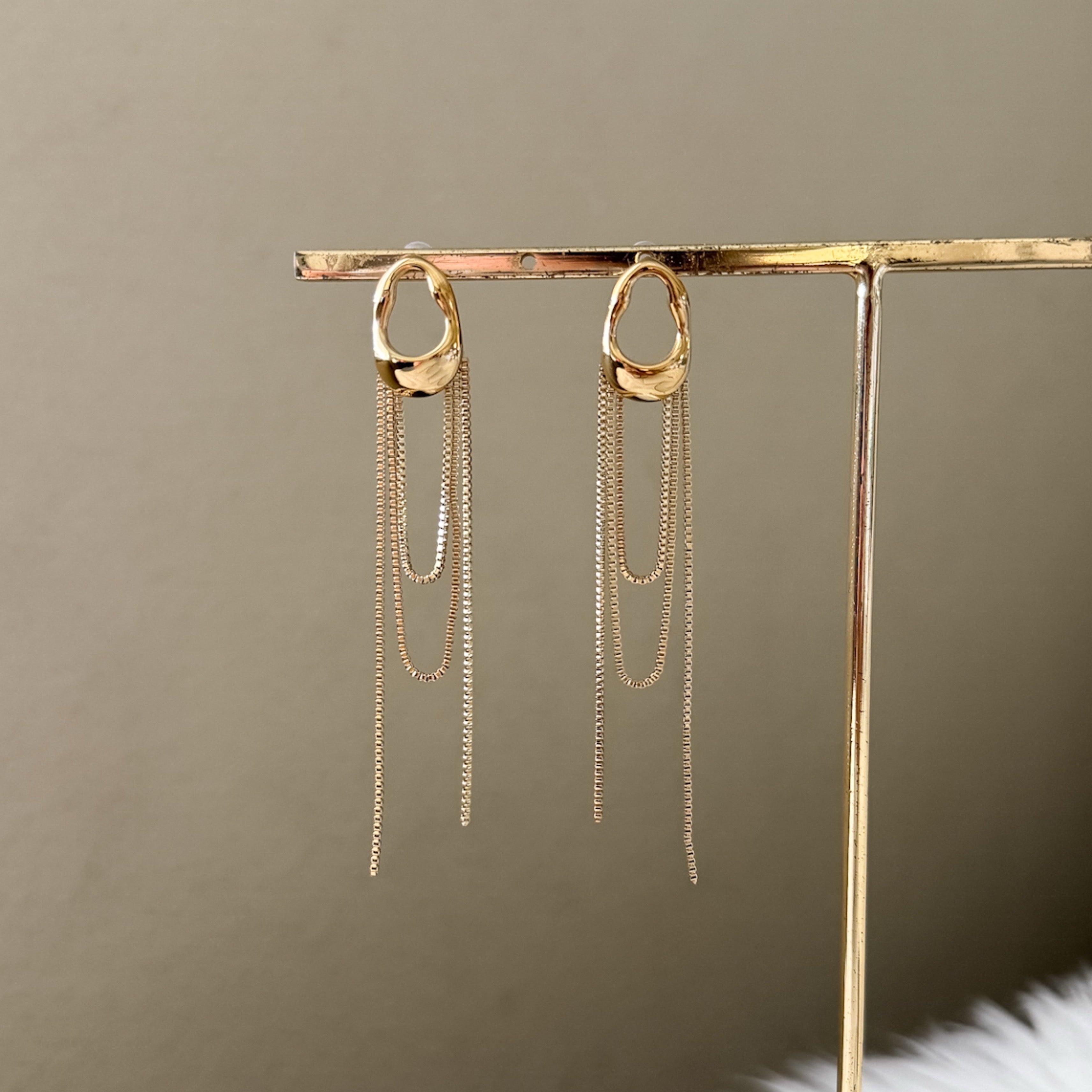 The Silhouette Draped Chain Earrings
