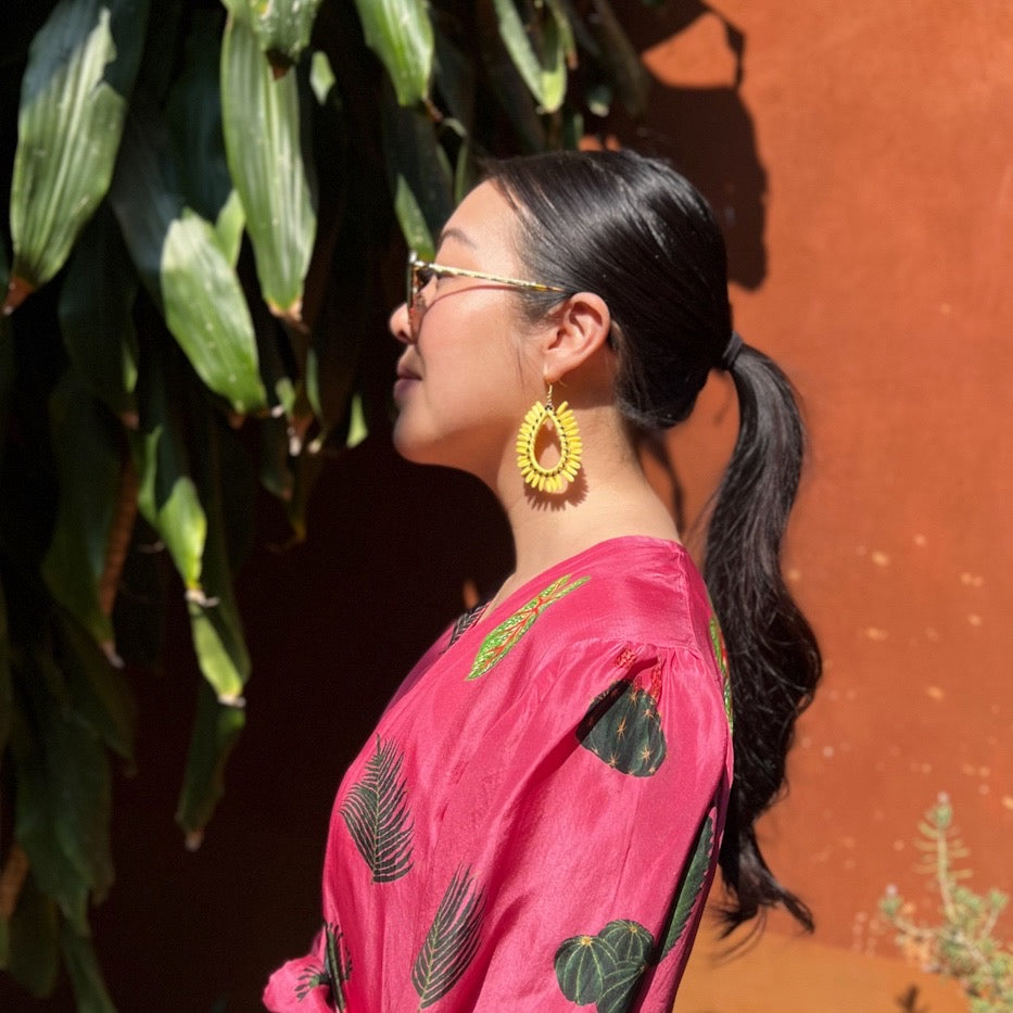 Palmetto Raffia Statement Earrings - 4 COLORS LAST CHANCE!