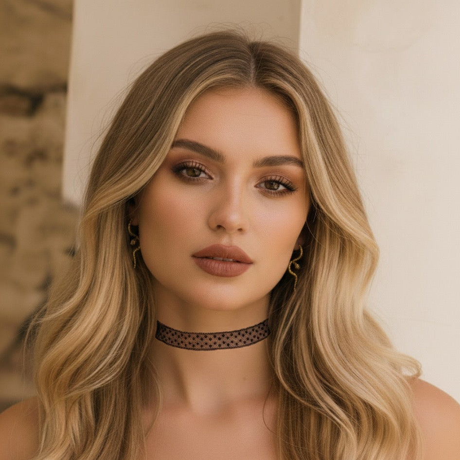 Dotty Lace Choker - White or Black