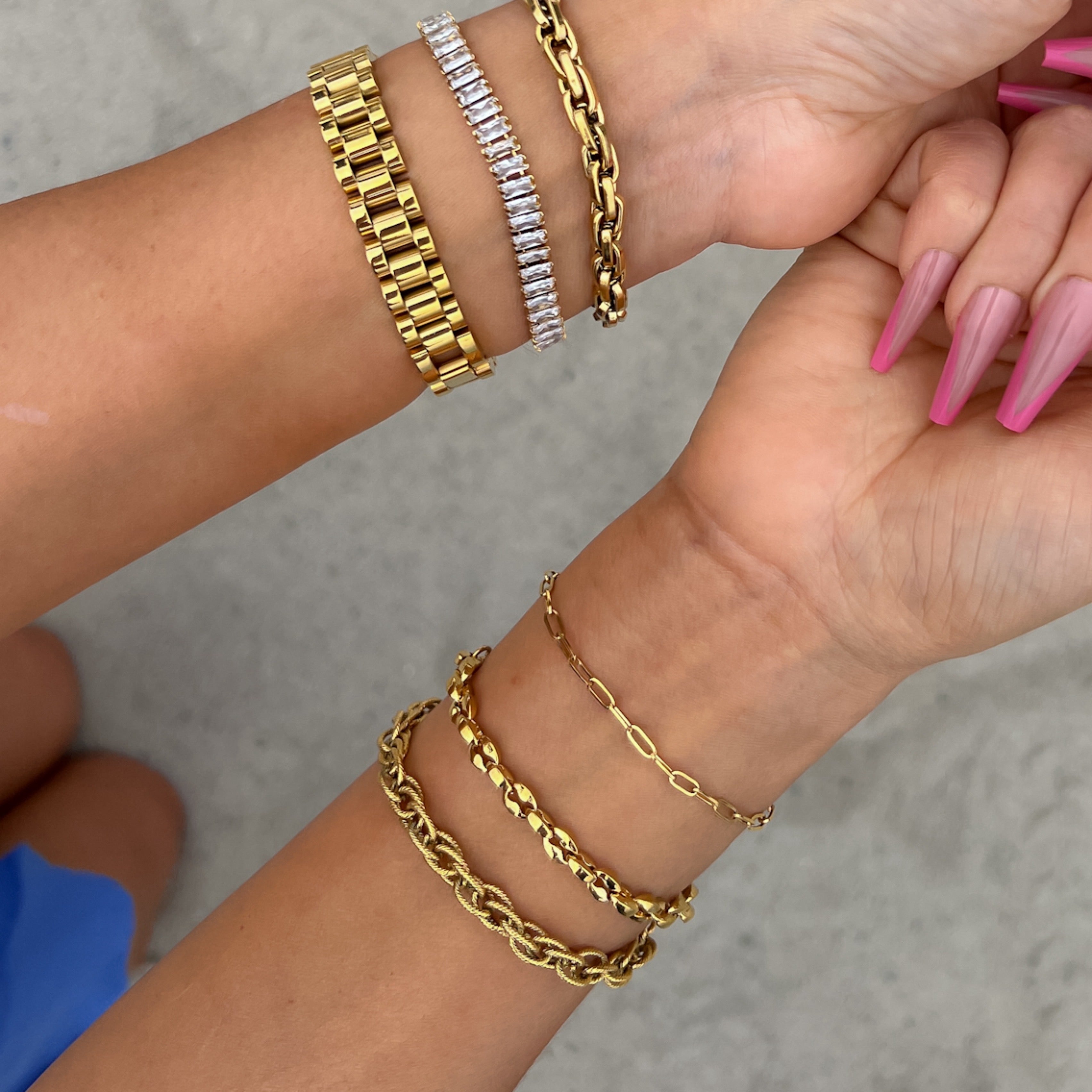 Stacked Stainless Chain Bracelets - 4 Styles