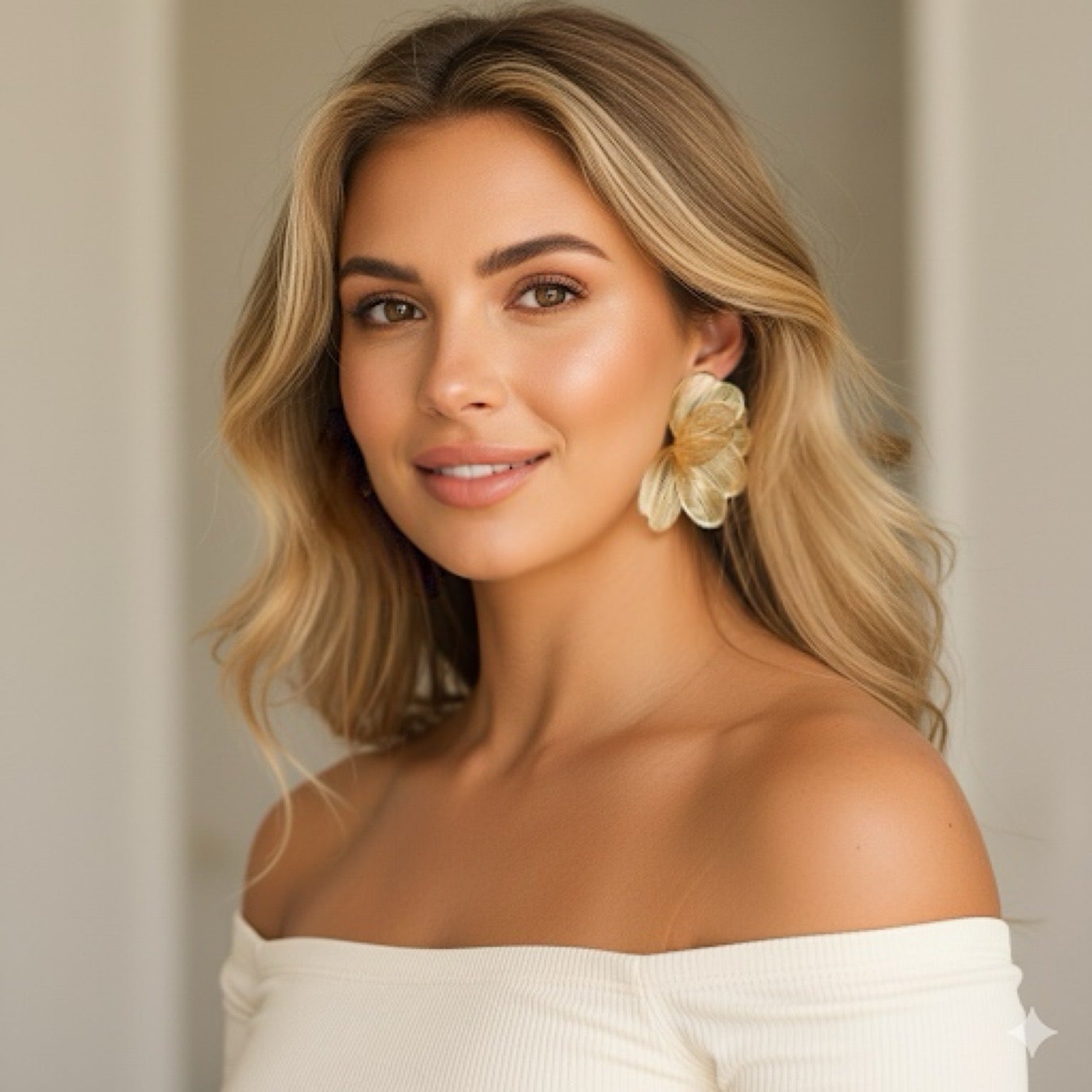 Golden Petal Drops Earrings