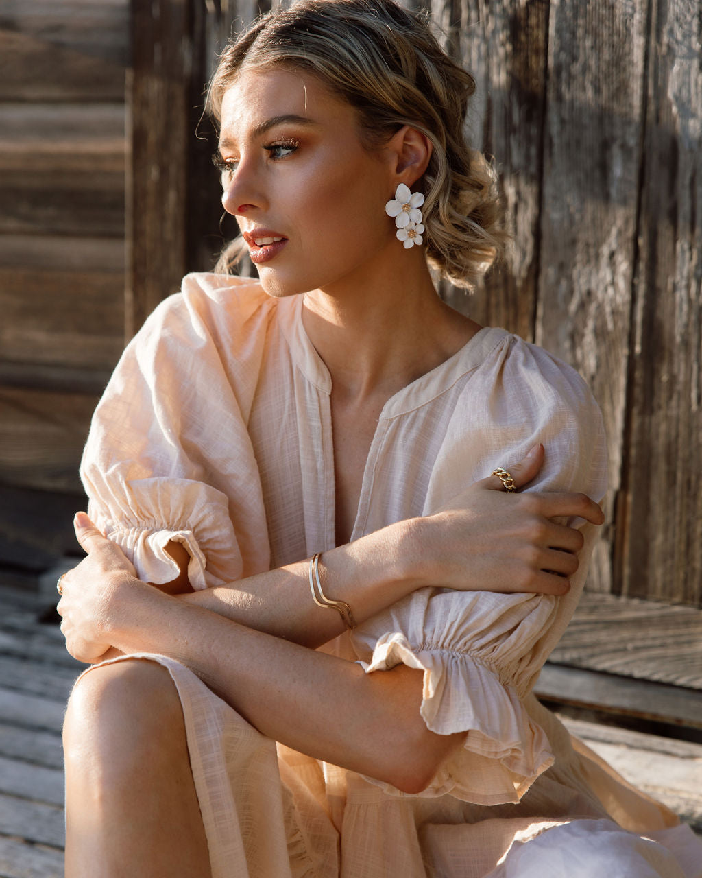 Hibiscus Flower Drop Earrings - LAST CHANCE!