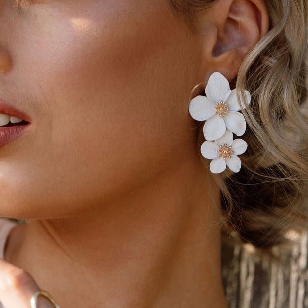 Hibiscus Flower Drop Earrings - LAST CHANCE!