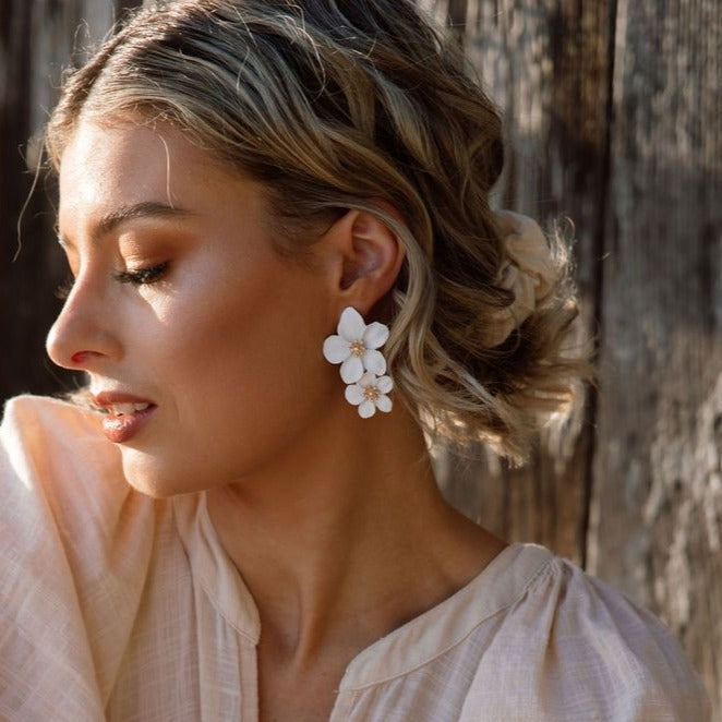 Hibiscus Flower Drop Earrings - LAST CHANCE!