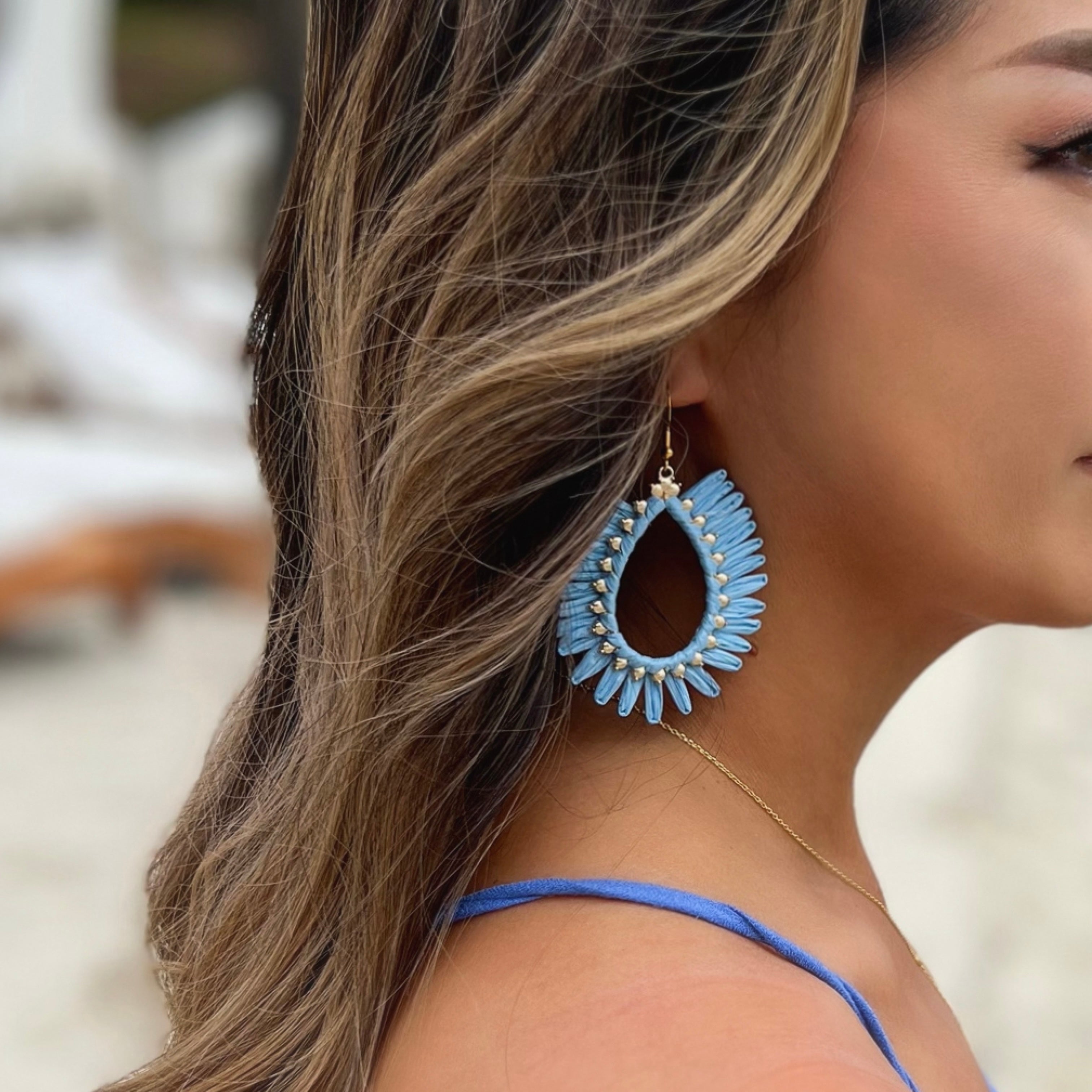 Palmetto Raffia Statement Earrings - 4 COLORS LAST CHANCE!