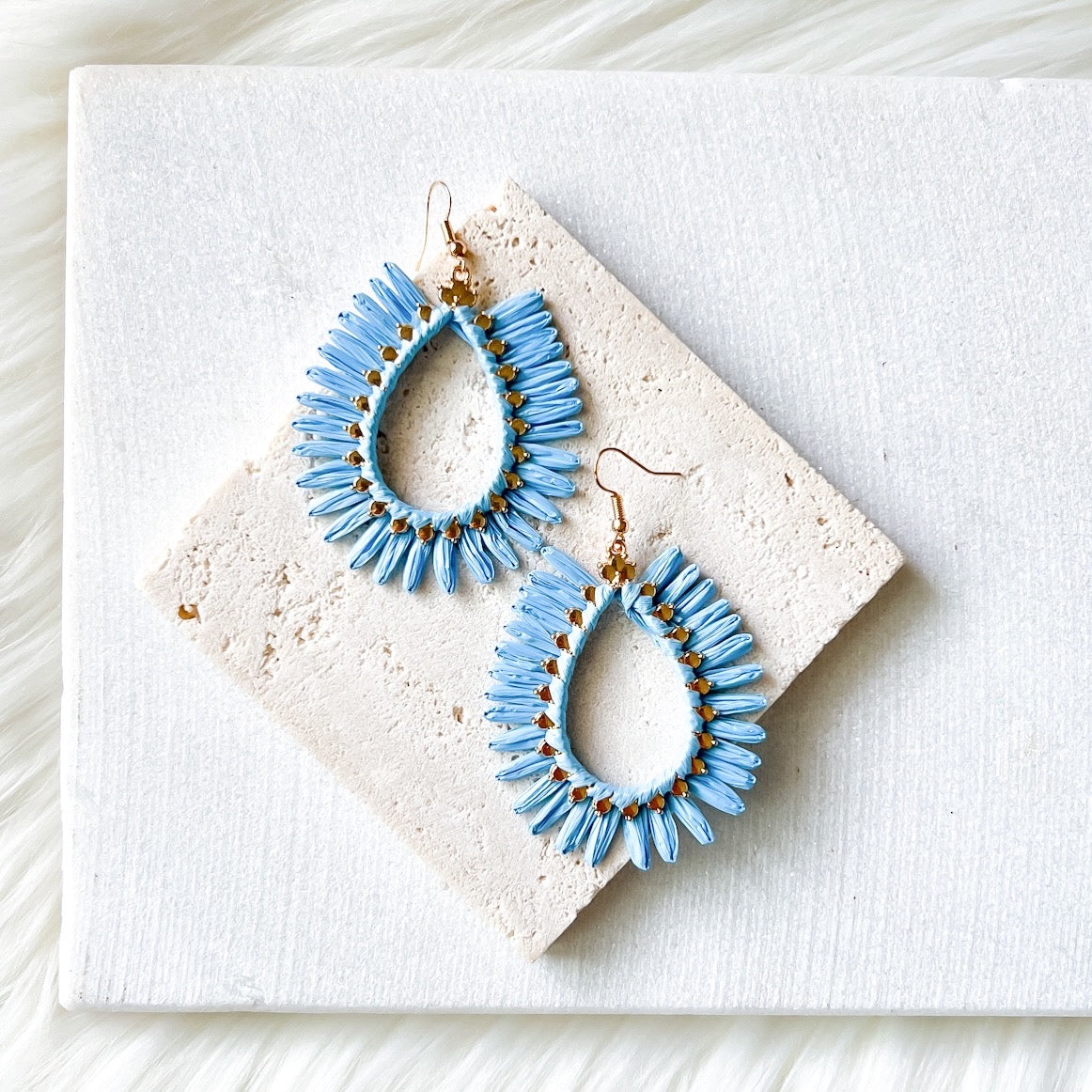 Palmetto Raffia Statement Earrings - 4 COLORS LAST CHANCE!