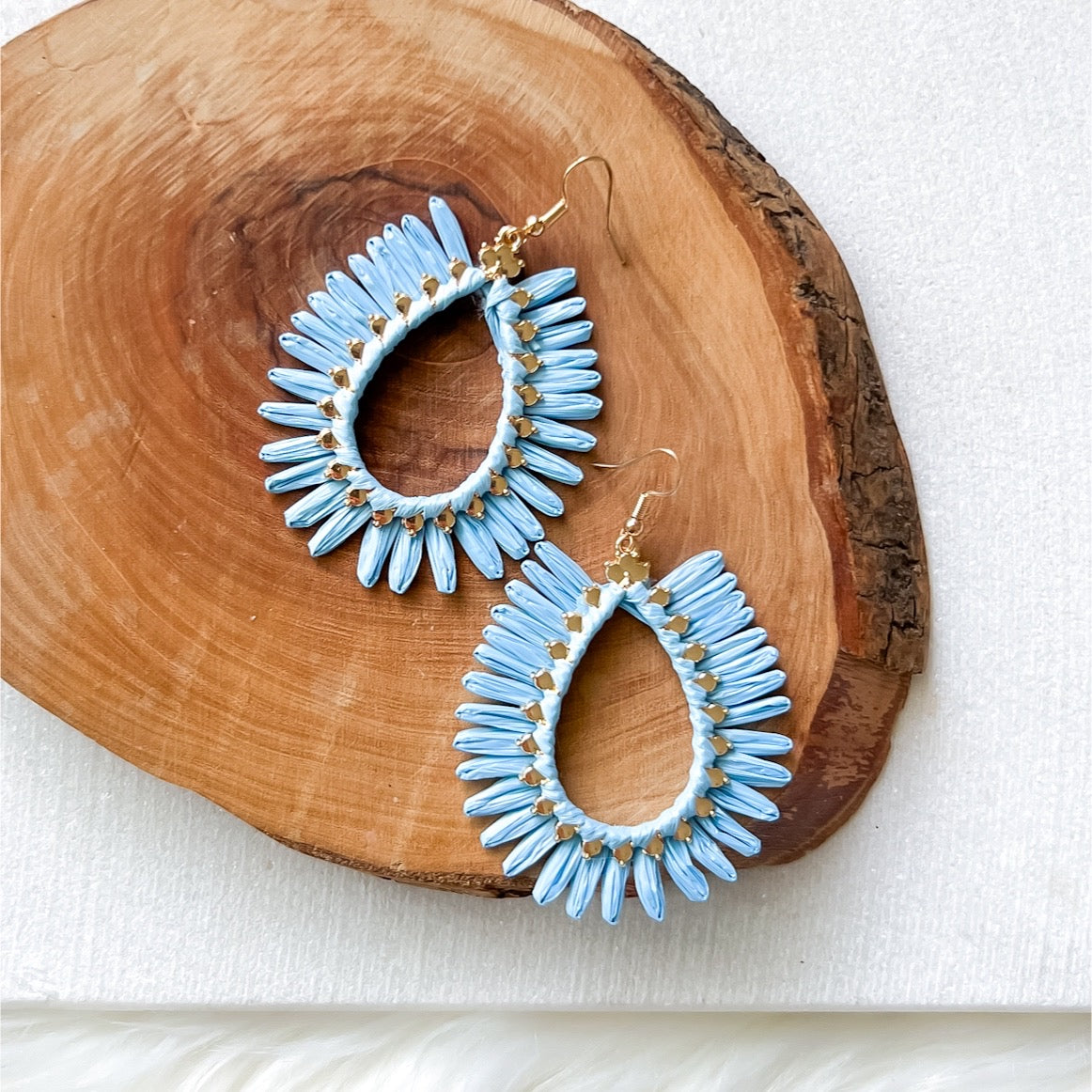Palmetto Raffia Statement Earrings - 4 COLORS LAST CHANCE!