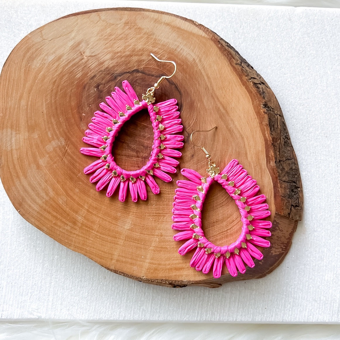 Palmetto Raffia Statement Earrings - 4 COLORS LAST CHANCE!