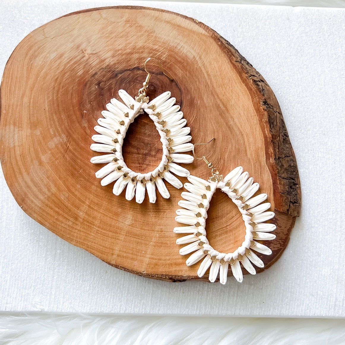Palmetto Raffia Statement Earrings - 4 COLORS LAST CHANCE!
