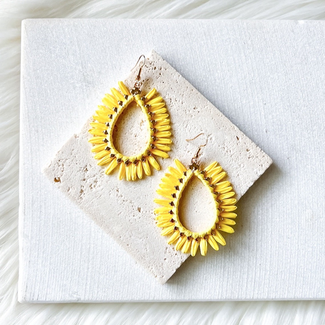 Palmetto Raffia Statement Earrings - 4 COLORS LAST CHANCE!