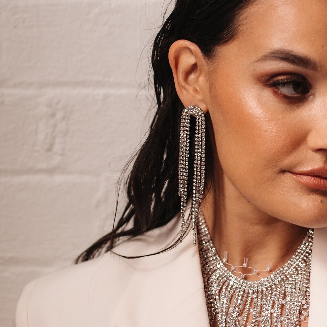 Rana Rhinestone Duster Earrings - LAST CHANCE!