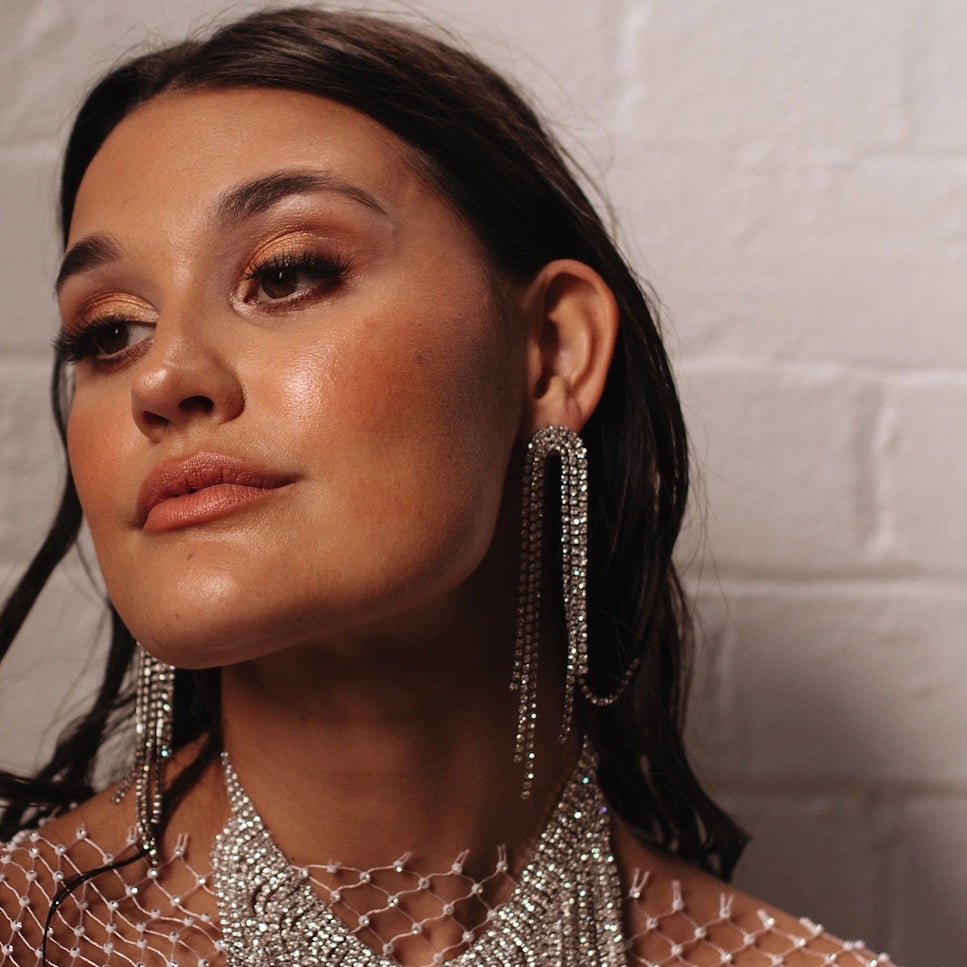 Rana Rhinestone Duster Earrings - LAST CHANCE!