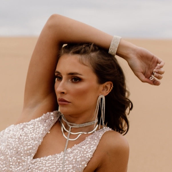 Rana Rhinestone Duster Earrings - LAST CHANCE!