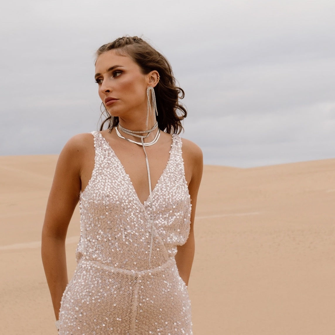 Rana Rhinestone Duster Earrings - LAST CHANCE!