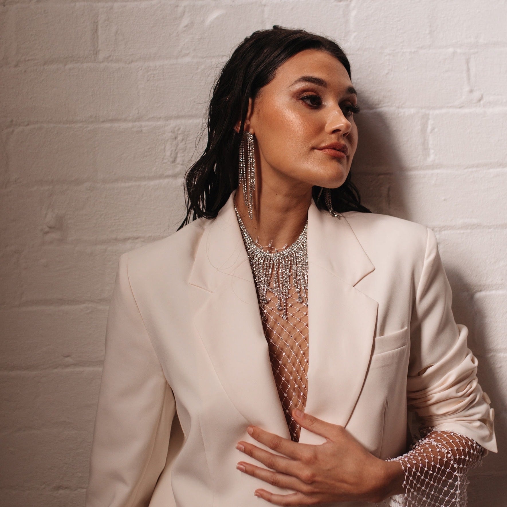 Rana Rhinestone Duster Earrings - LAST CHANCE!