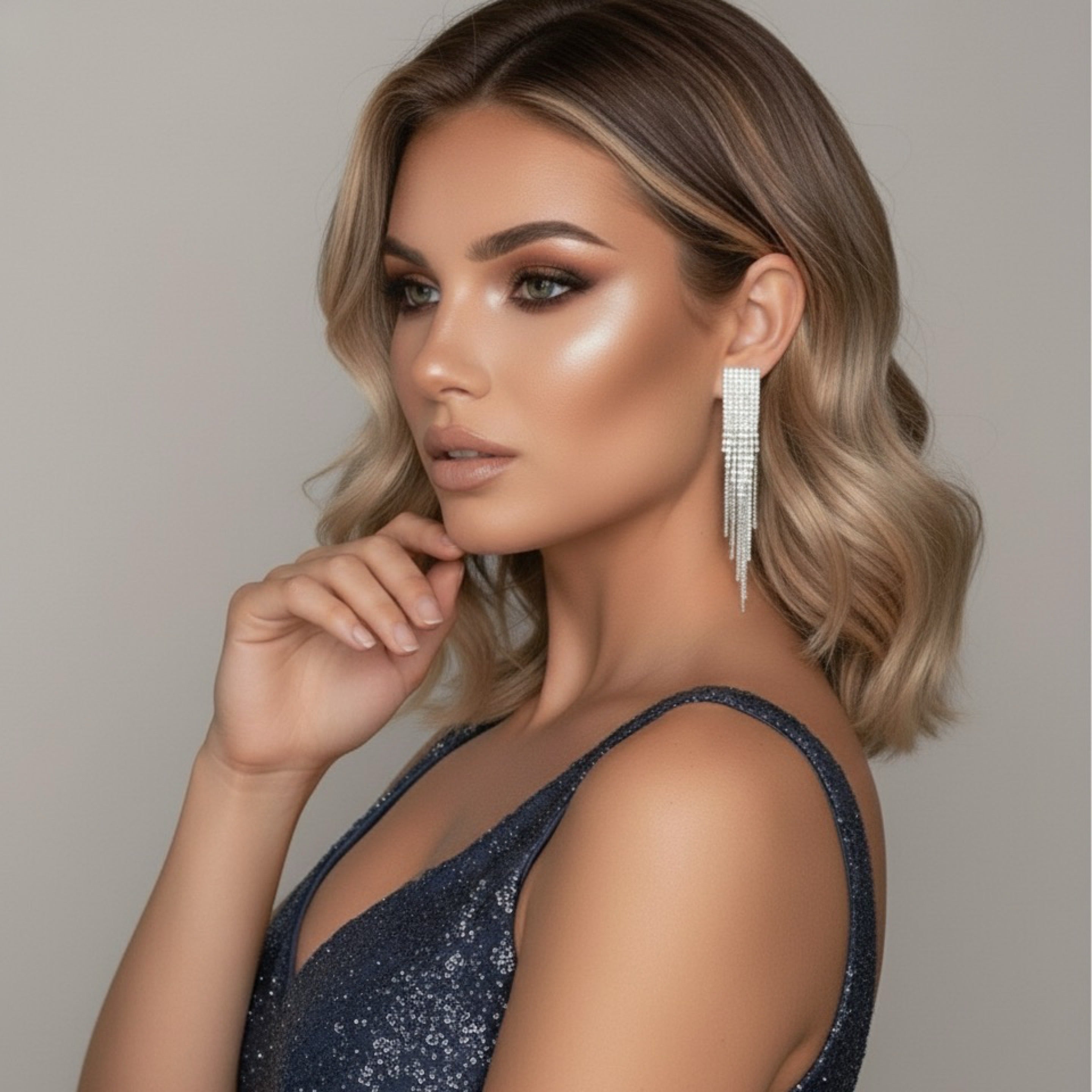 Reina Rhinestone Duster Earrings - LAST CHANCE!