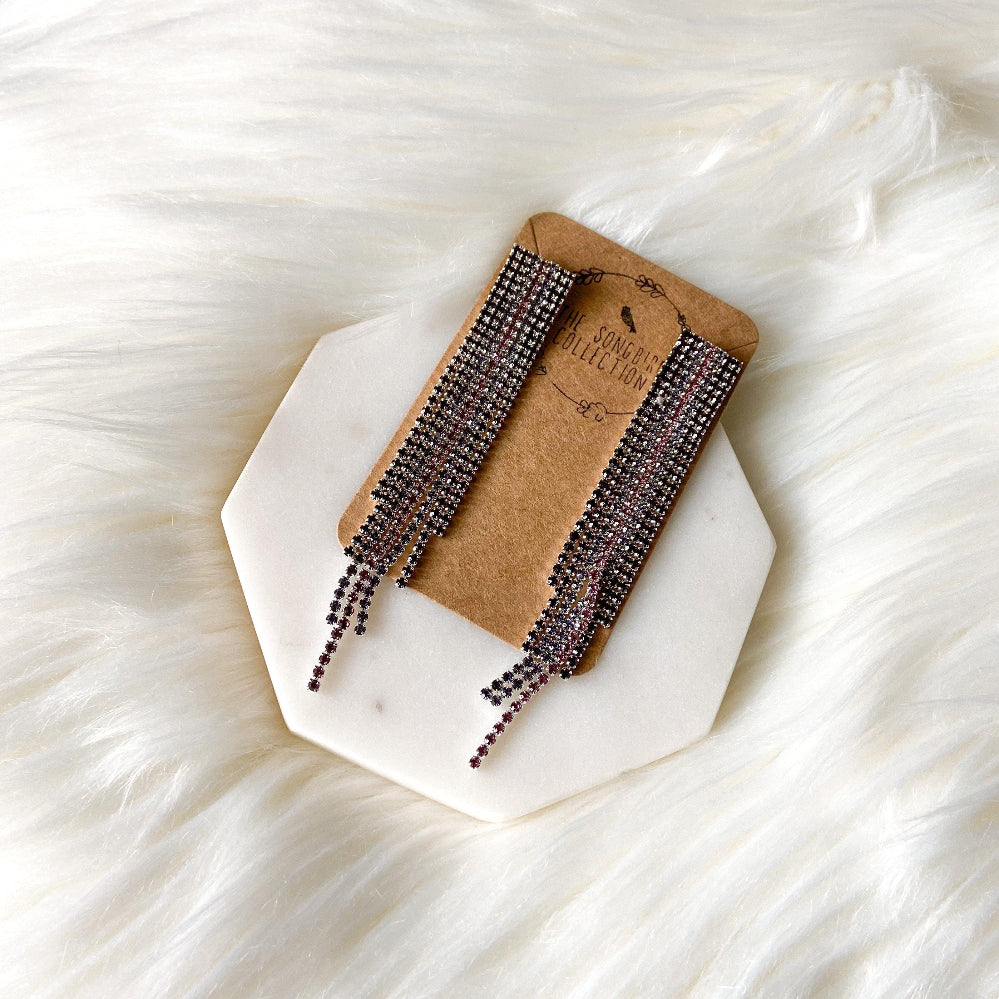 Reina Rhinestone Duster Earrings - LAST CHANCE!