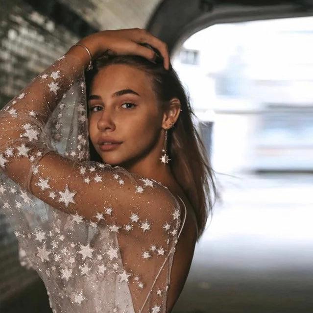 Sun & Moon Ear Jacket Earrings - LAST CHANCE